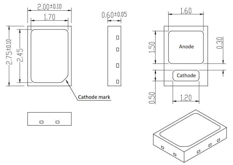 Mechanical Drawing - Lumileds LUXEON IR 2720 High Power Infrared Emitters